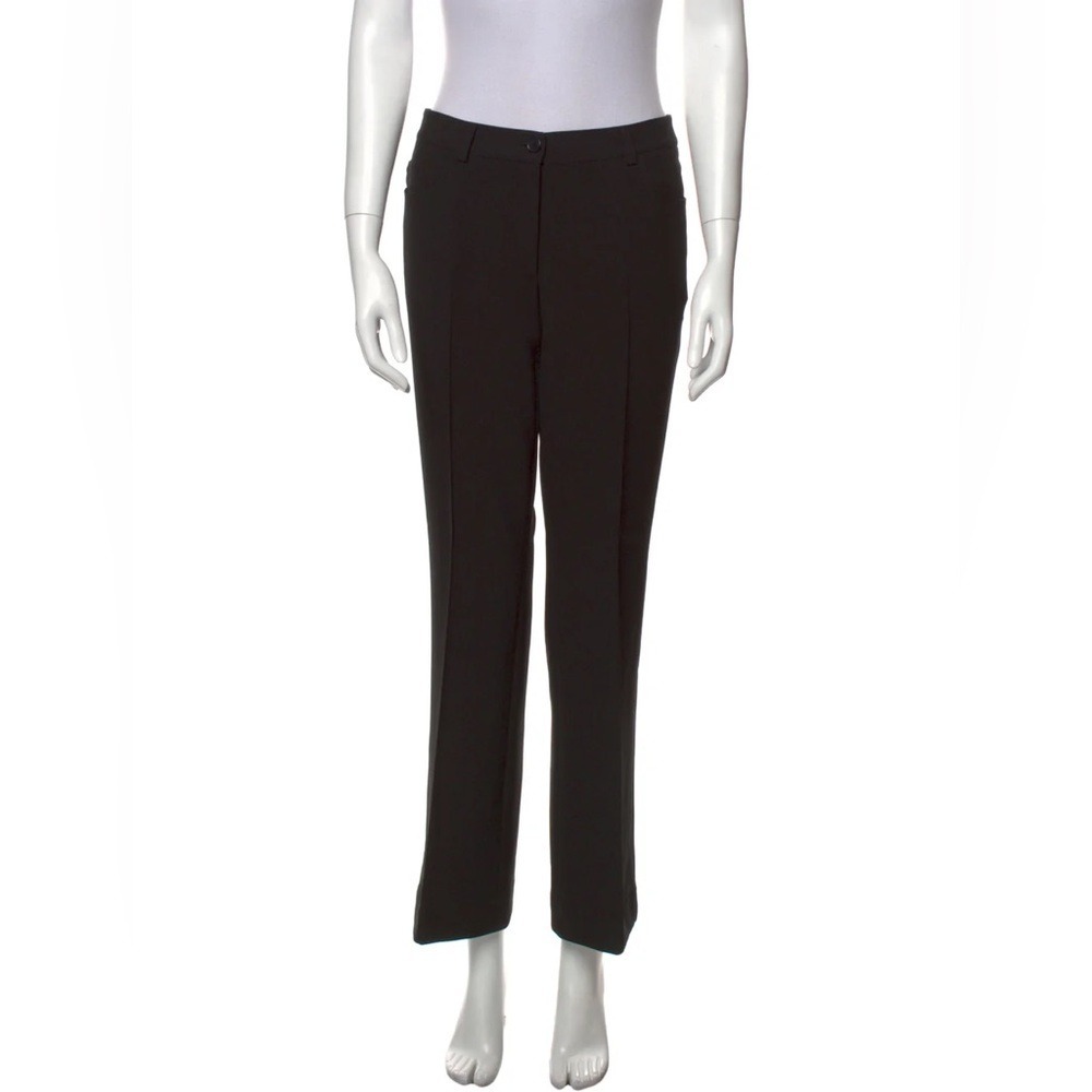 Akris Punto Size US 8 Black Wool‎ Blend Mid Rise Wide Leg Pants